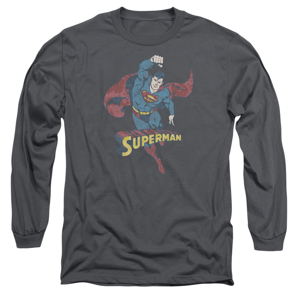 DCO/DESATURATED SUPERMAN - L/S ADULT 18/1 - CHARCOAL
