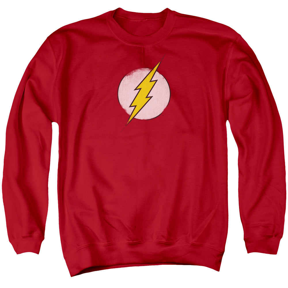 DC FLASH/ROUGH FLASH LOGO - ADULT CREWNECK SWEATSHIRT - RED