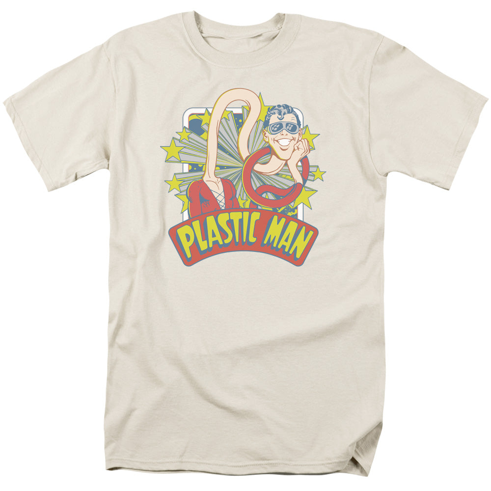 DC/PLASTIC MAN STARS - S/S ADULT 18/1 - CREAM