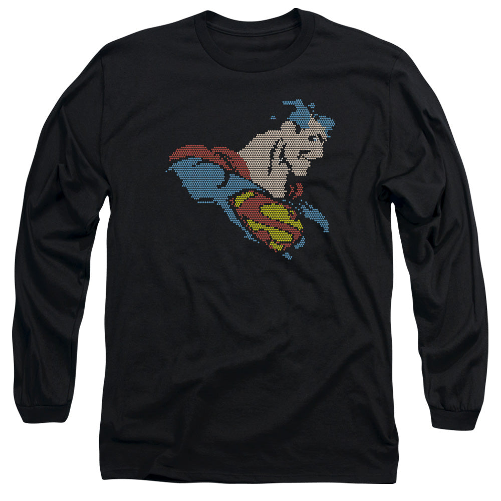 DC/LITE BRITE SUPERMAN - L/S ADULT 18/1 - BLACK