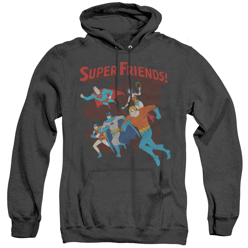 DC/SUPER RUNNING - ADULT HEATHER HOODIE - BLACK