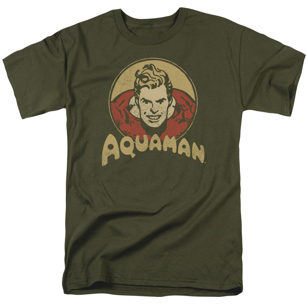 DC/AQUAMAN AQUA CIRCLE - S/S ADULT 18/1 - MILITARY GREEN