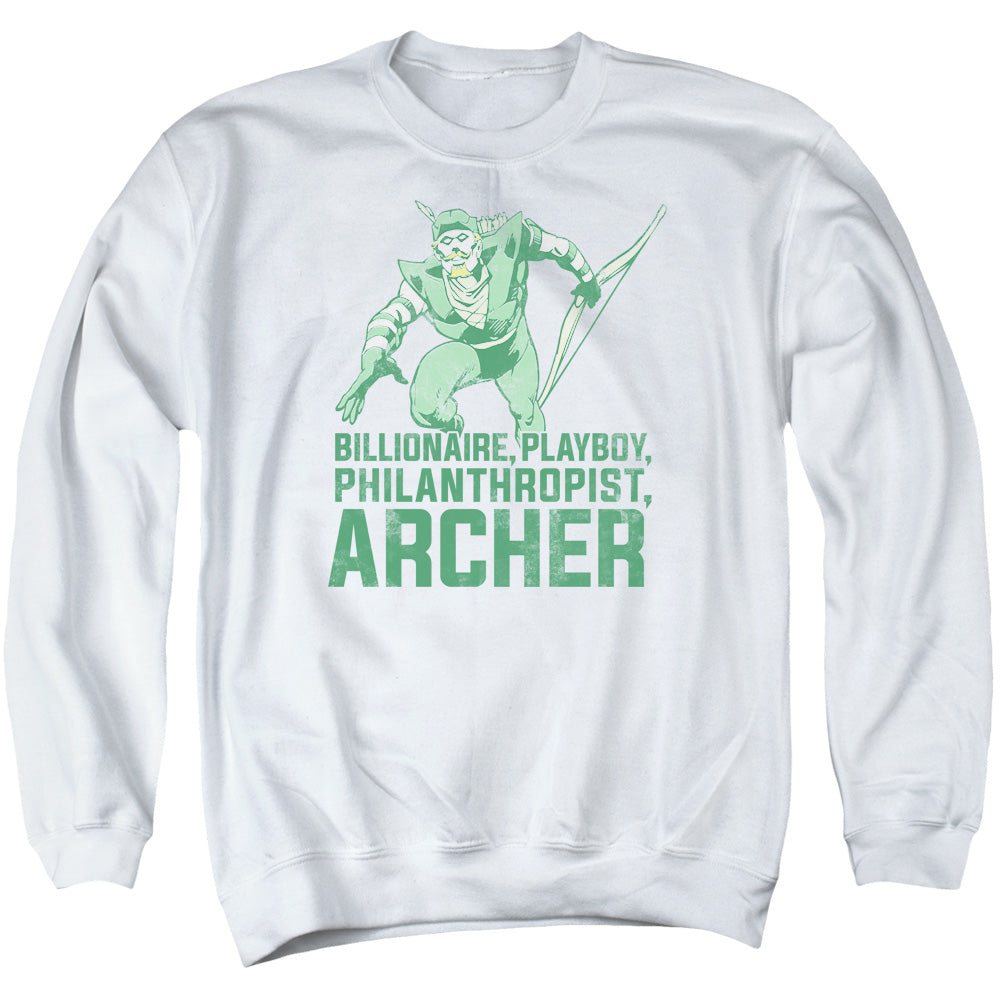 DC/ARCHER - ADULT CREWNECK SWEATSHIRT - WHITE