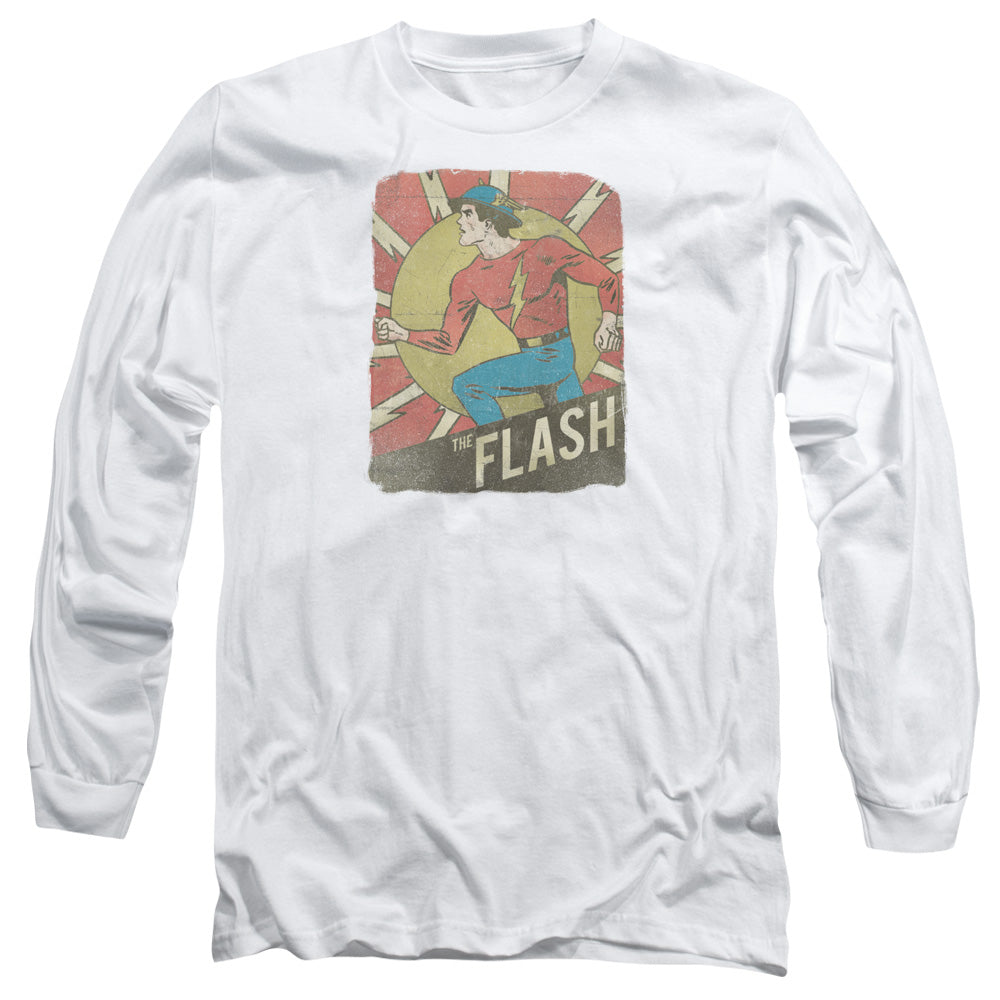 DC FLASH/TATTERED POSTER -  L/S ADULT 18/1  - WHITE