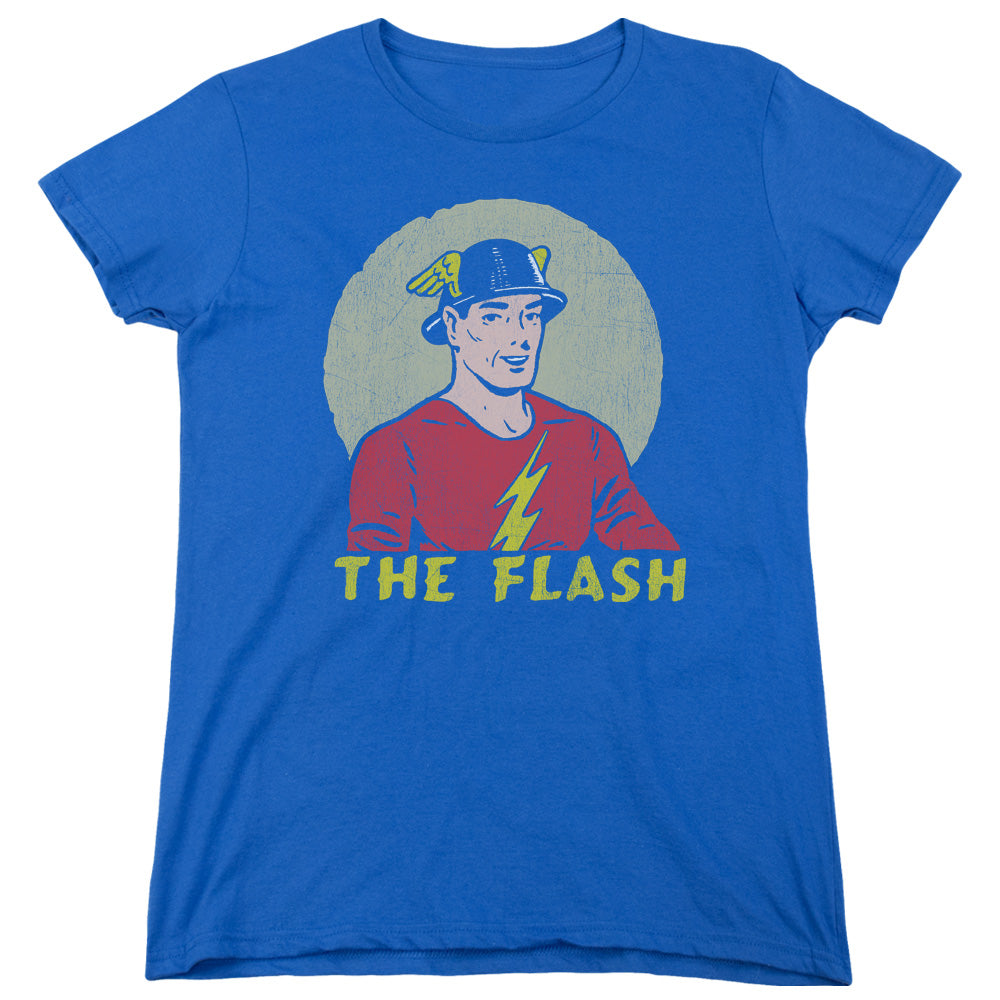 DC FLASH/FADED CIRCLE - S/S WOMENS TEE - ROYAL BLUE