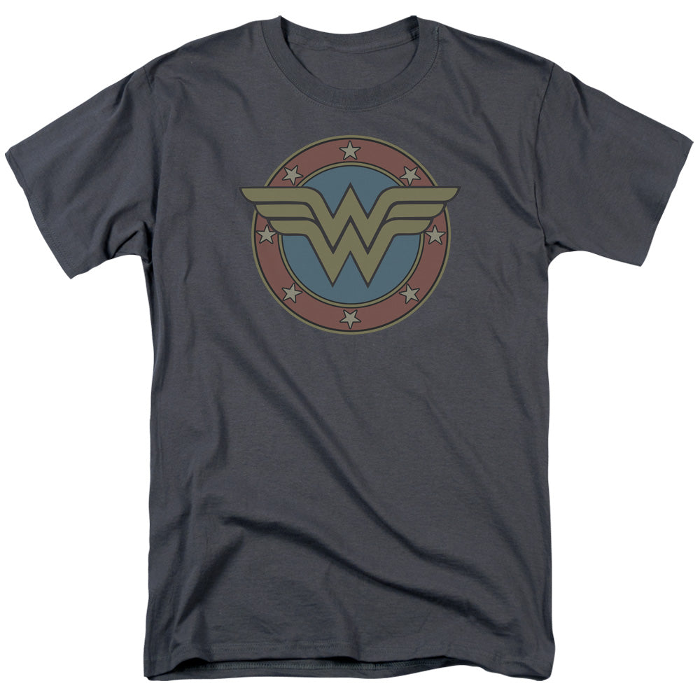 DC/WW VINTAGE EMBLEM - S/S ADULT 18/1 - CHARCOAL