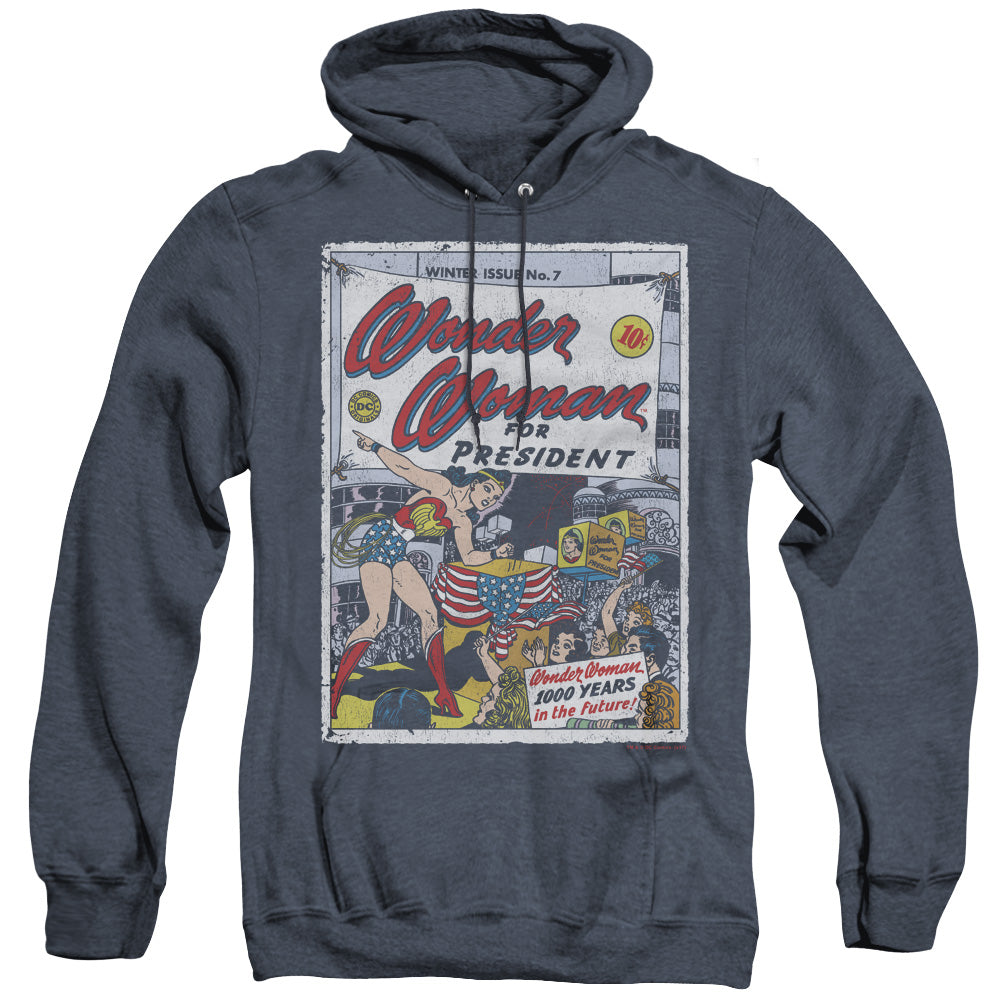 DC/WW FOR PRESIDENT - ADULT HEATHER HOODIE - NAVY