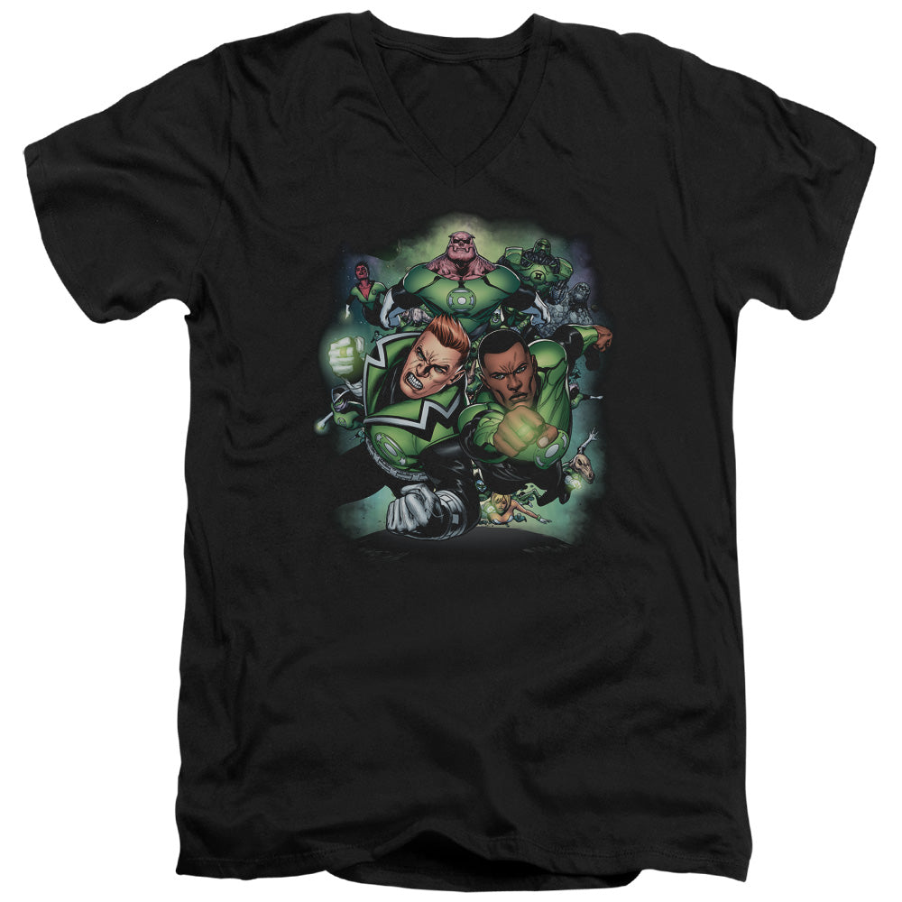 GREEN LANTERN/CORPS #1 - S/S ADULT V-NECK 30/1 - BLACK