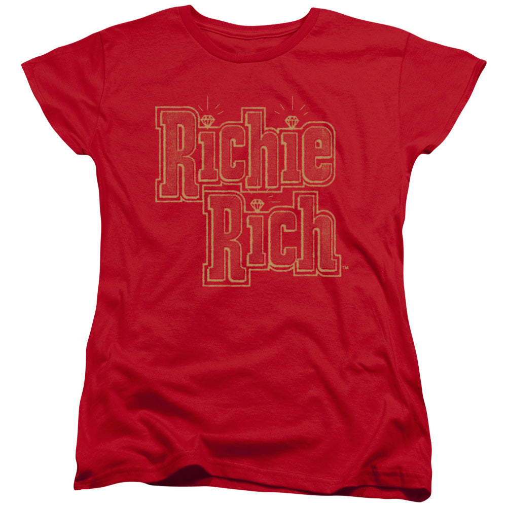 RICHIE RICH/STACKED - S/S WOMENS TEE - RED