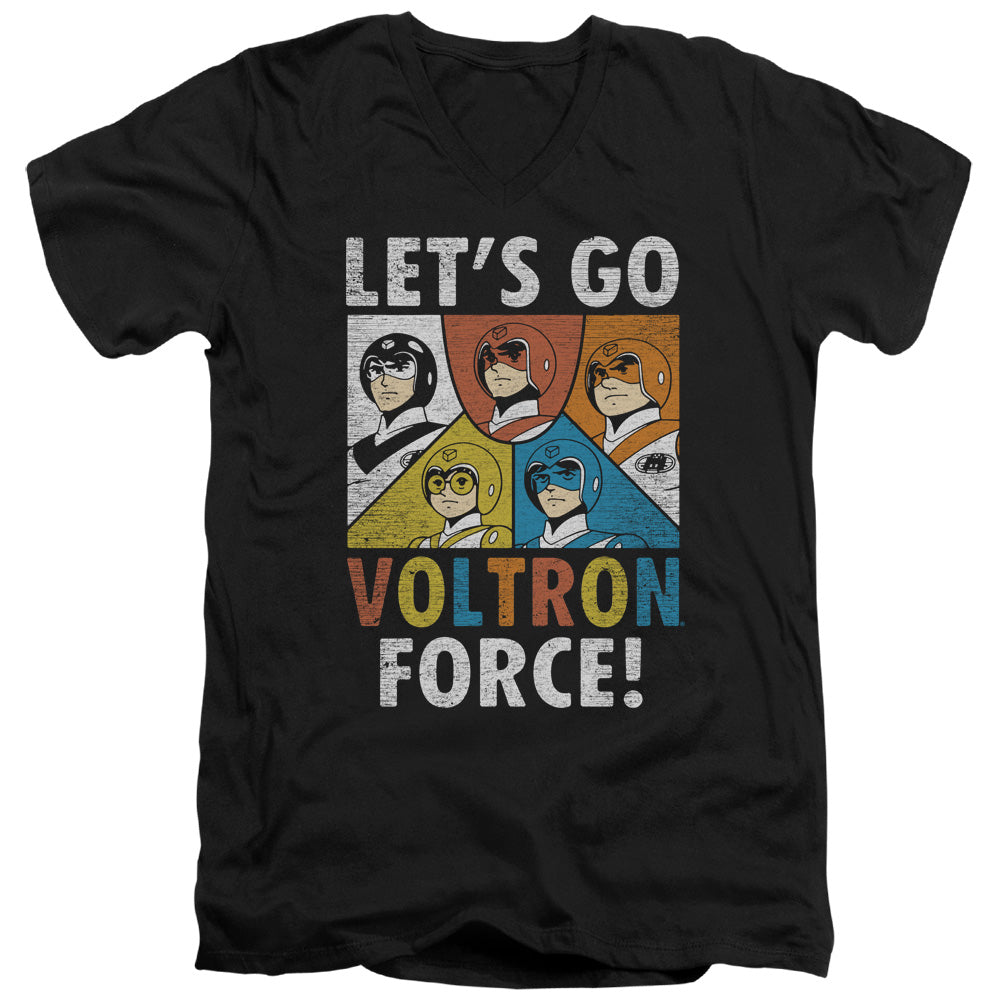VOLTRON/FORCE - S/S ADULT V-NECK 30/1 - BLACK