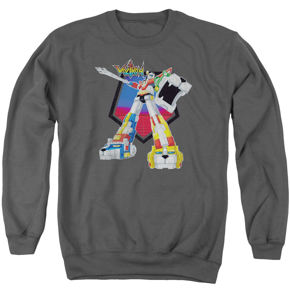 VOLTRON/BLAZING SWORD - ADULT CREWNECK SWEATSHIRT - CHARCOAL