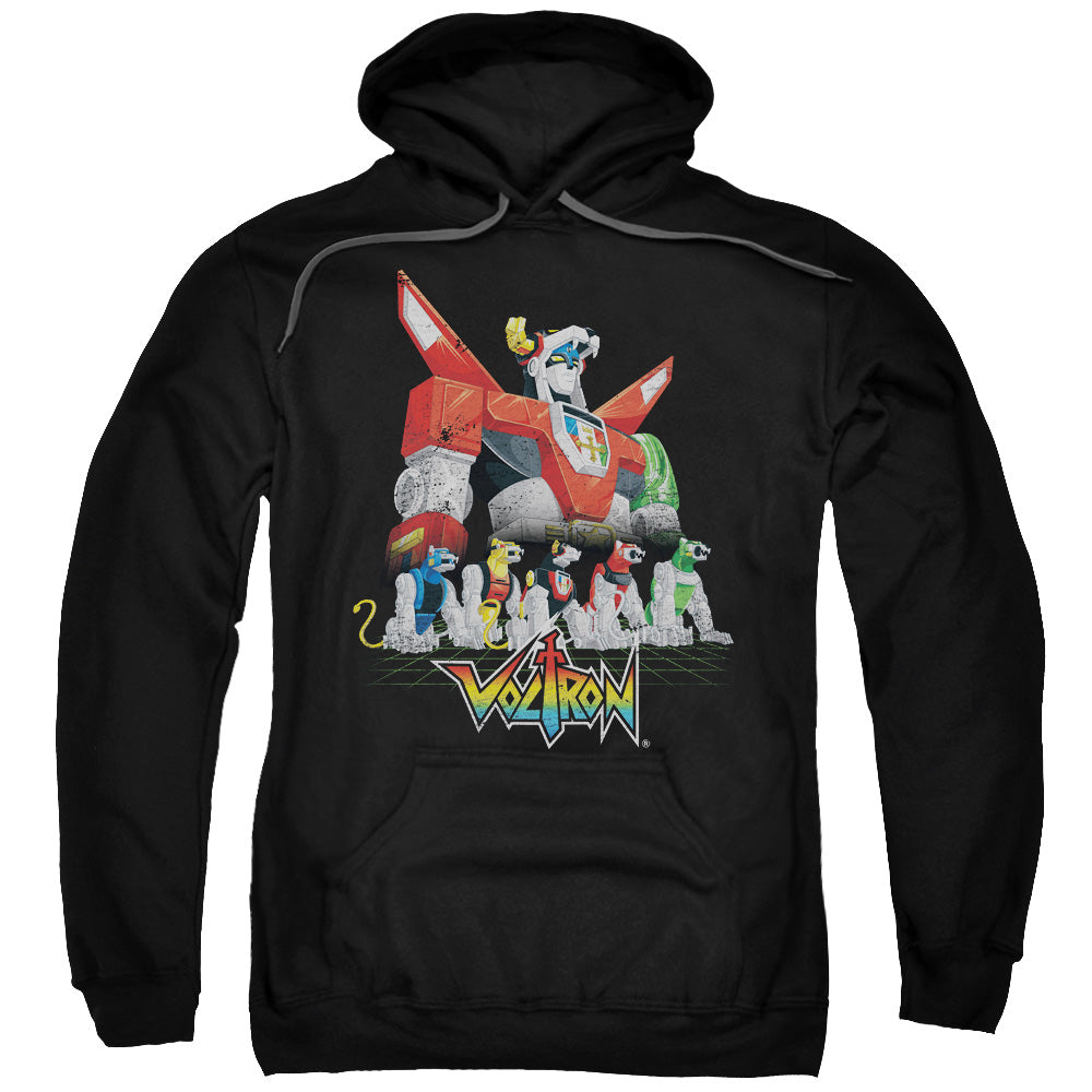 VOLTRON/LIONS - ADULT PULLOVER HOODIE - BLACK