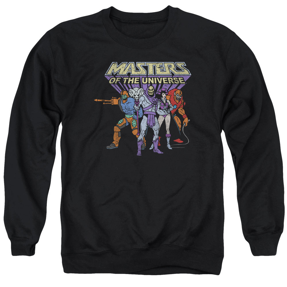 MASTERS OF THE UNIVERSE/TEAM OF VILLAINS - ADULT CREWNECK SWEATSHIRT - BLACK