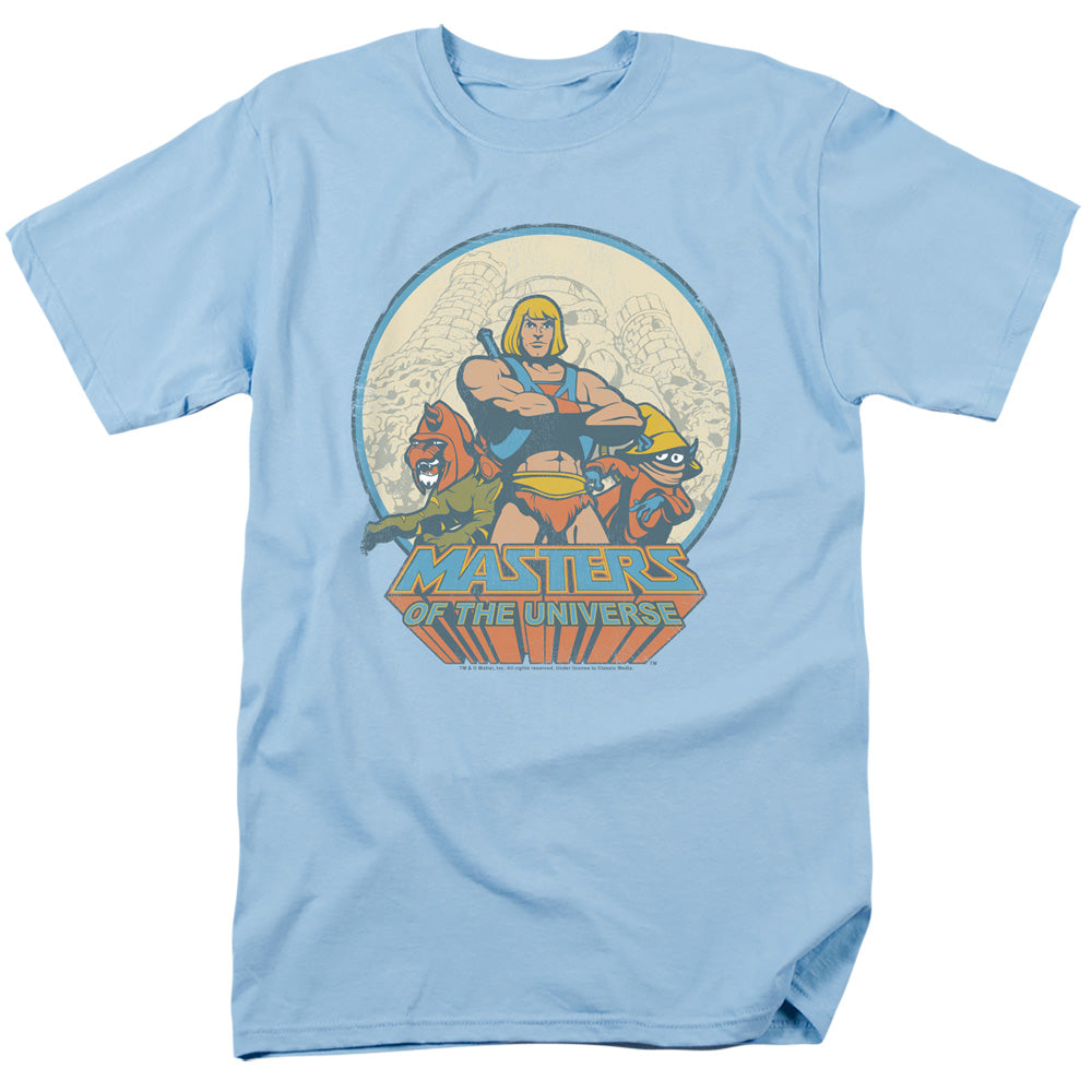 MASTERS OF THE UNIVERSE/HE MAN AND CREW - S/S ADULT 18/1 - LIGHT BLUE
