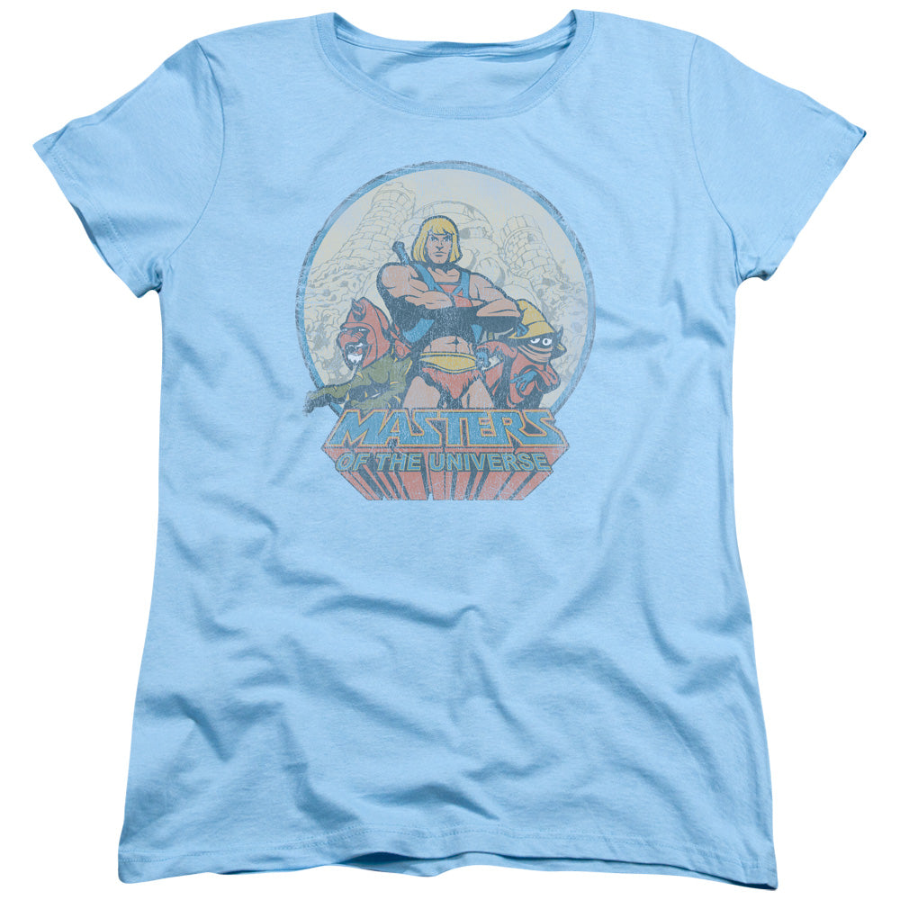 MASTERS OF THE UNIVERSE/HE MAN AND CREW - S/S WOMENS TEE - LIGHT BLUE