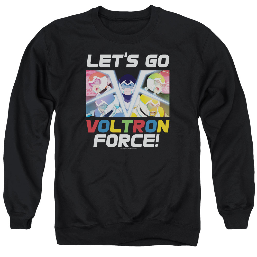 VOLTRON/LETS GO - ADULT CREWNECK SWEATSHIRT - BLACK