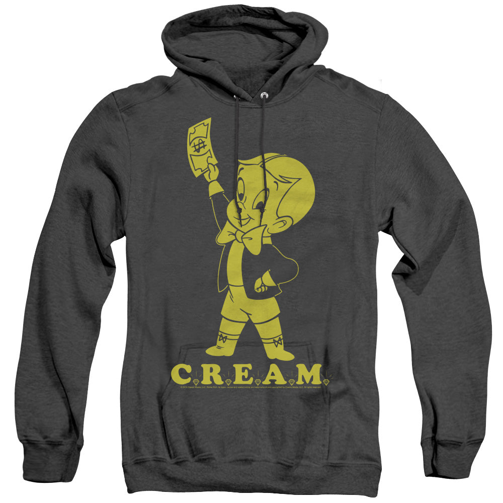 RICHIE RICH/CREAM - ADULT HEATHER HOODIE - BLACK