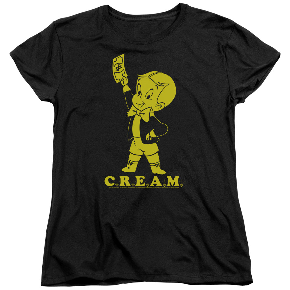 RICHIE RICH/CREAM - S/S WOMENS TEE - BLACK