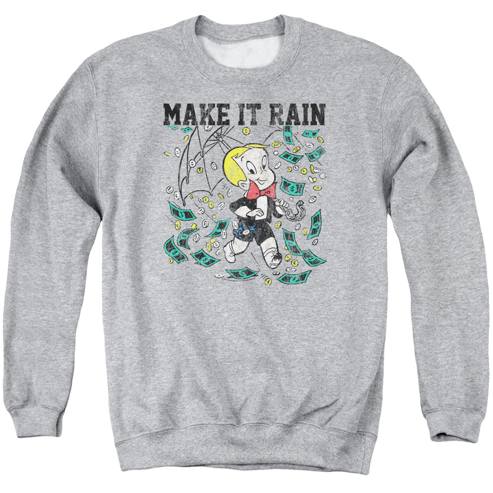 RICHIE RICH/MAKE IT RAIN - ADULT CREWNECK SWEATSHIRT - ATHLETIC HEATHER