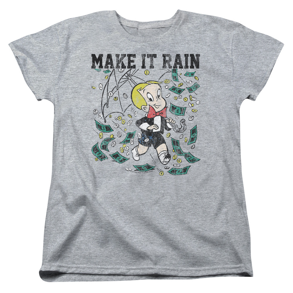 RICHIE RICH/MAKE IT RAIN - S/S WOMENS TEE - ATHLETIC HEATHER