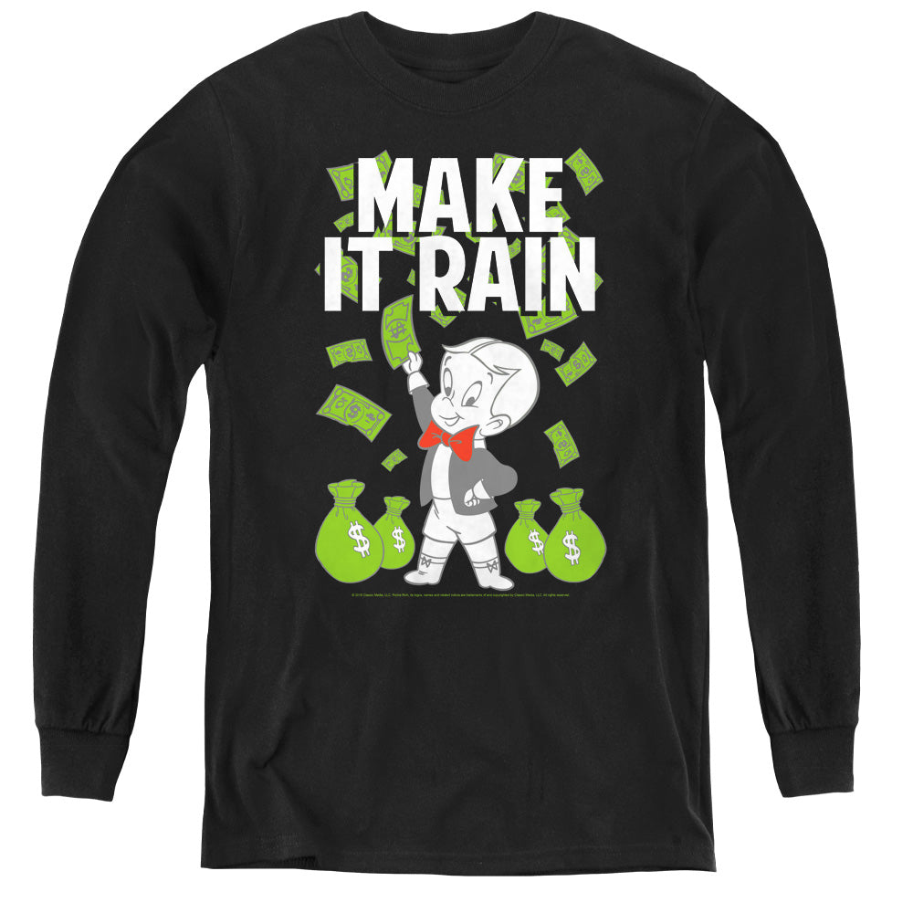 RICHIE RICH/MAKE IT RAIN - YOUTH LONG SLEEVE TEE - BLACK