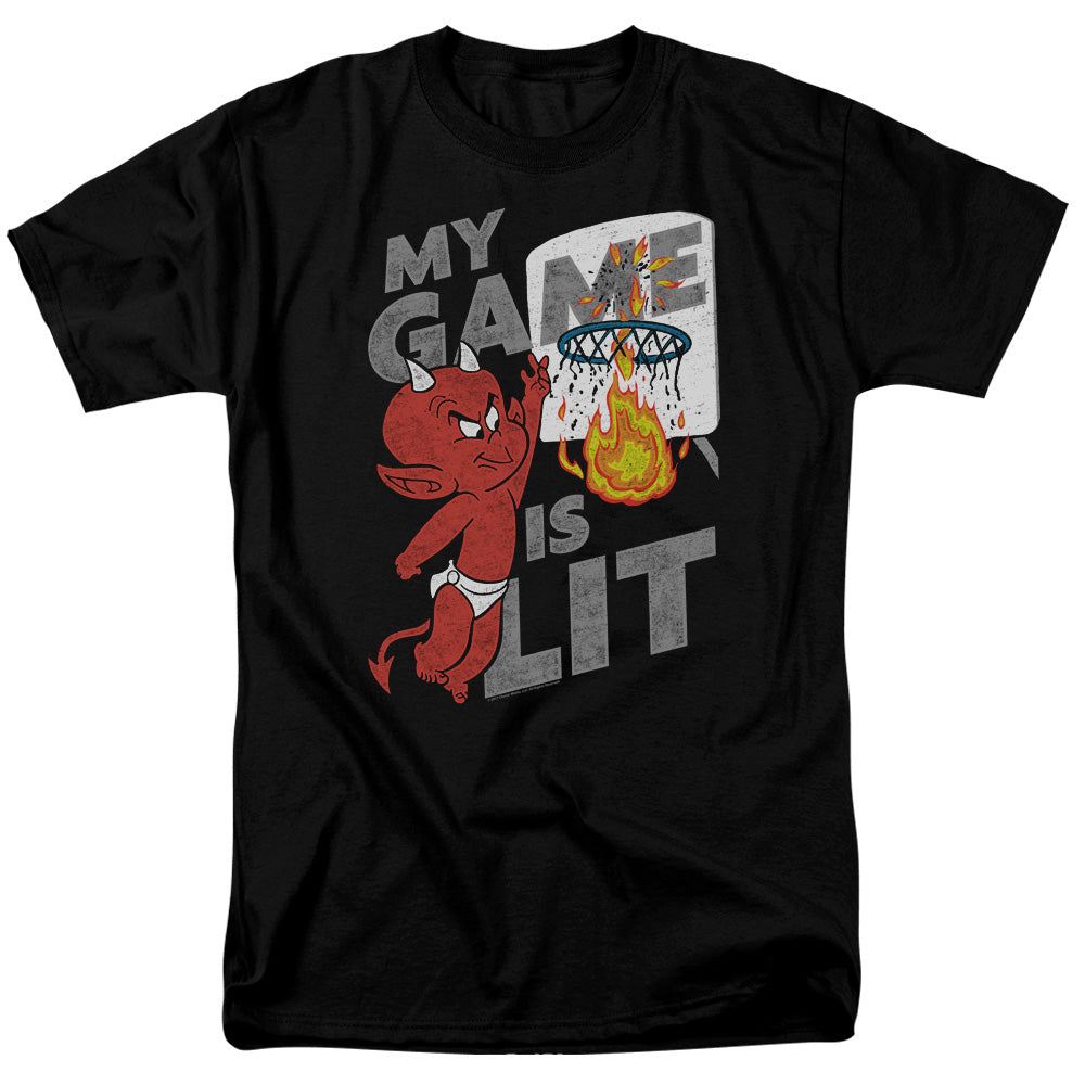 HOT STUFF/GAME IS LIT - S/S ADULT 18/1 - BLACK