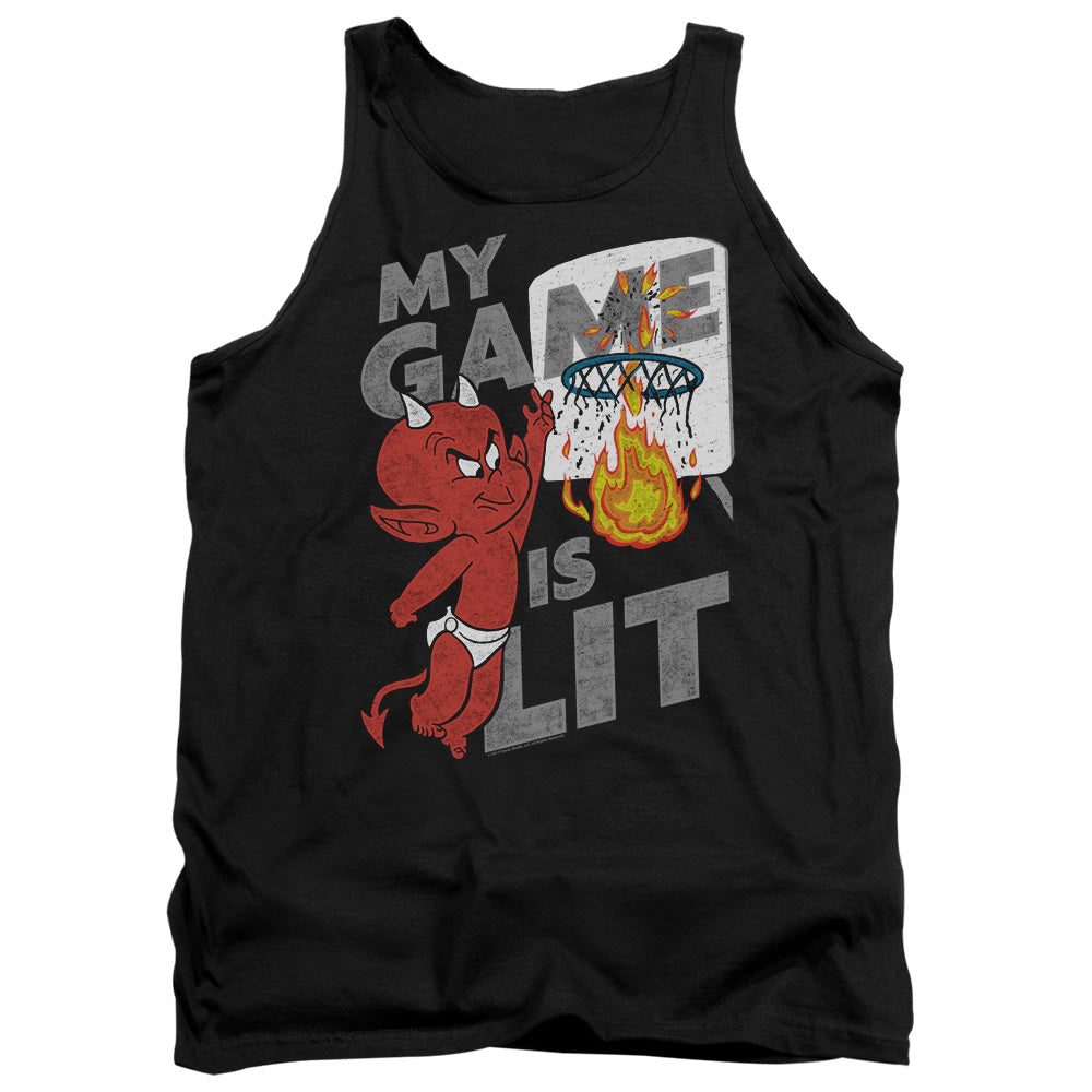 HOT STUFF/GAME IS LIT - ADULT TANK - BLACK