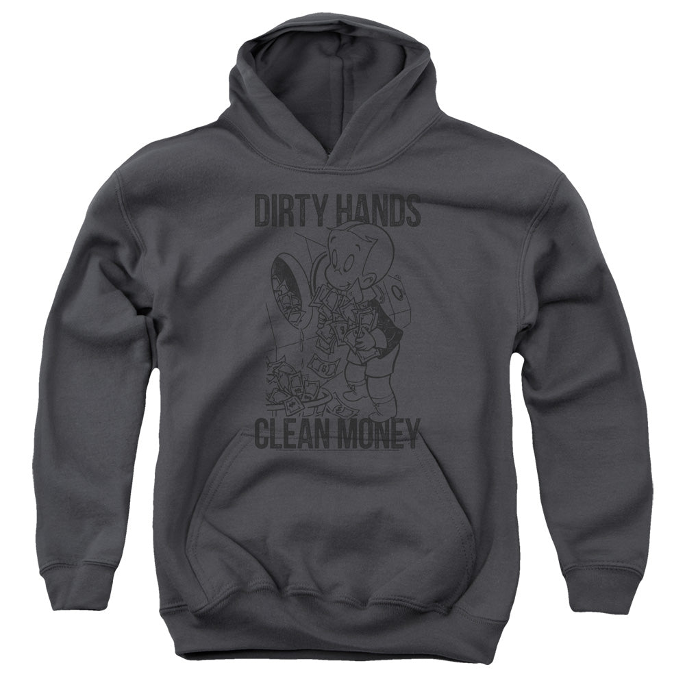 RICHIE RICH/CLEAN MONEY - YOUTH PULLOVER HOODIE - CHARCOAL
