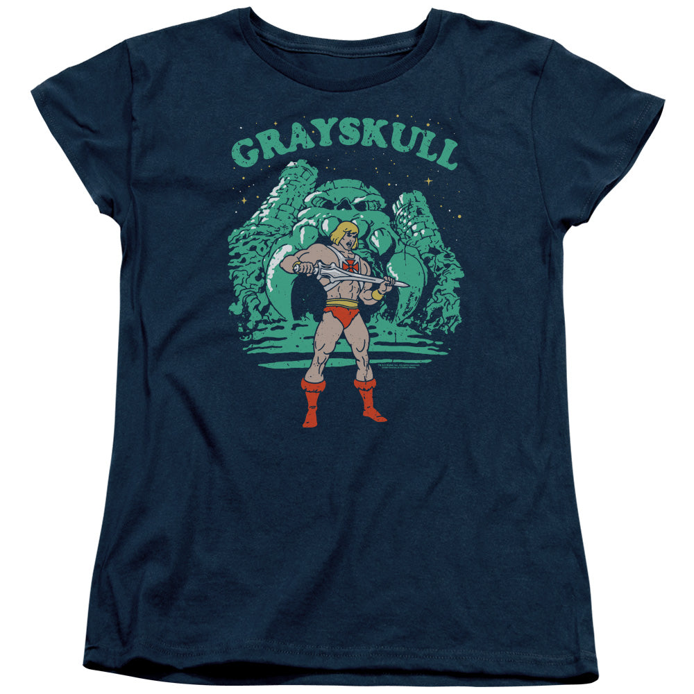 MASTERS OF THE UNIVERSE/GRAYSKULL NIGHTS - S/S WOMENS TEE - NAVY