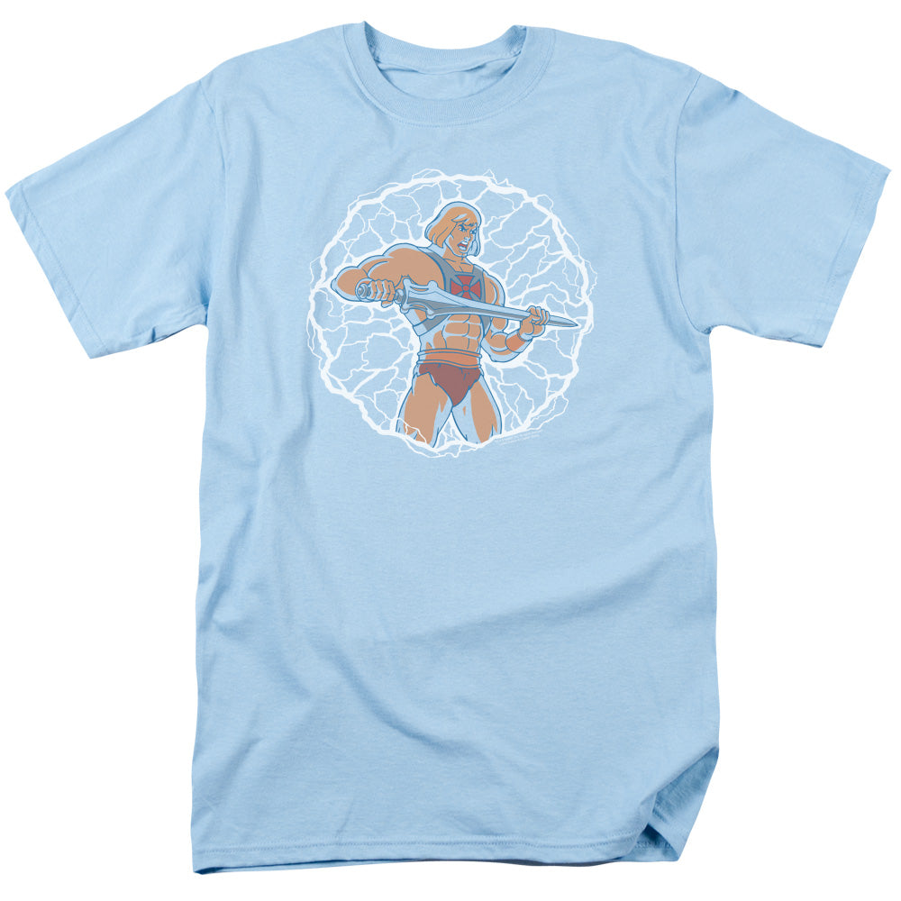 MASTERS OF THE UNIVERSE/LIGHTNING POWER - S/S ADULT 18/1 - LIGHT BLUE