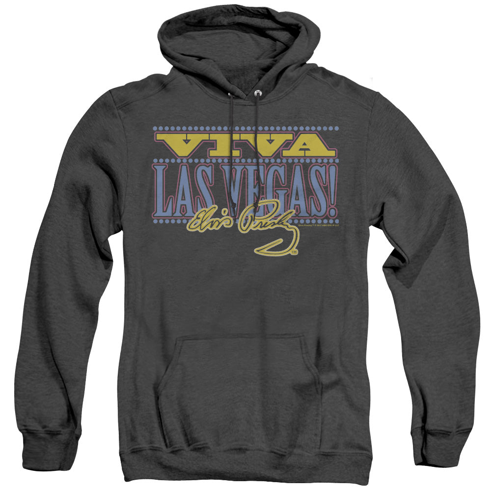 ELVIS PRESLEY/VIVA LAS VEGAS - ADULT HEATHER HOODIE - BLACK