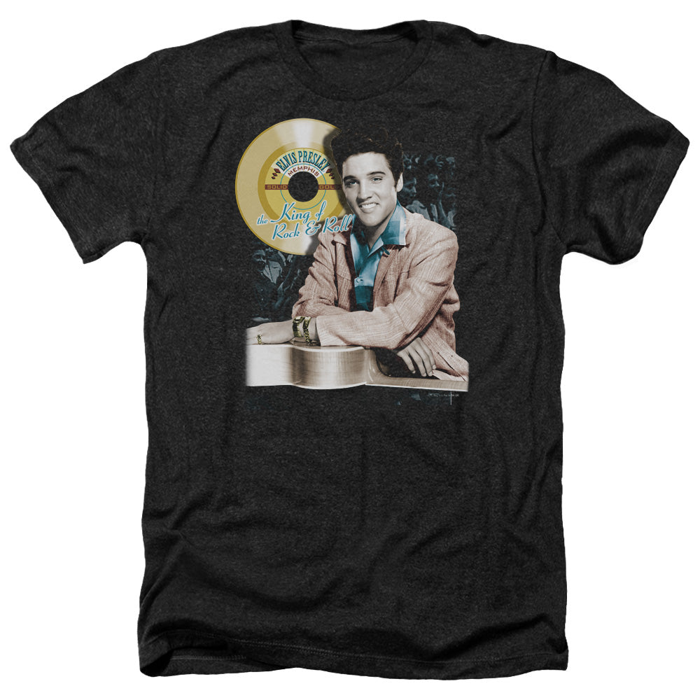 ELVIS PRESLEY/GOLD RECORD - ADULT HEATHER - BLACK