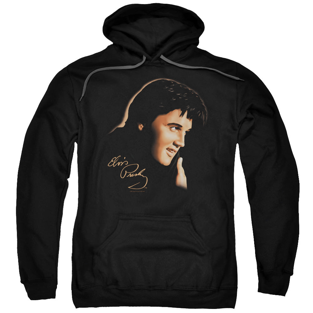 ELVIS PRESLEY/WARM PORTRAIT - ADULT PULLOVER HOODIE - BLACK