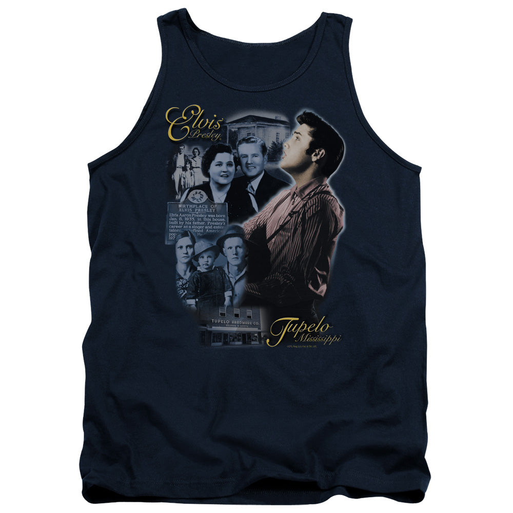 ELVIS PRESLEY/TUPELO - ADULT TANK - NAVY