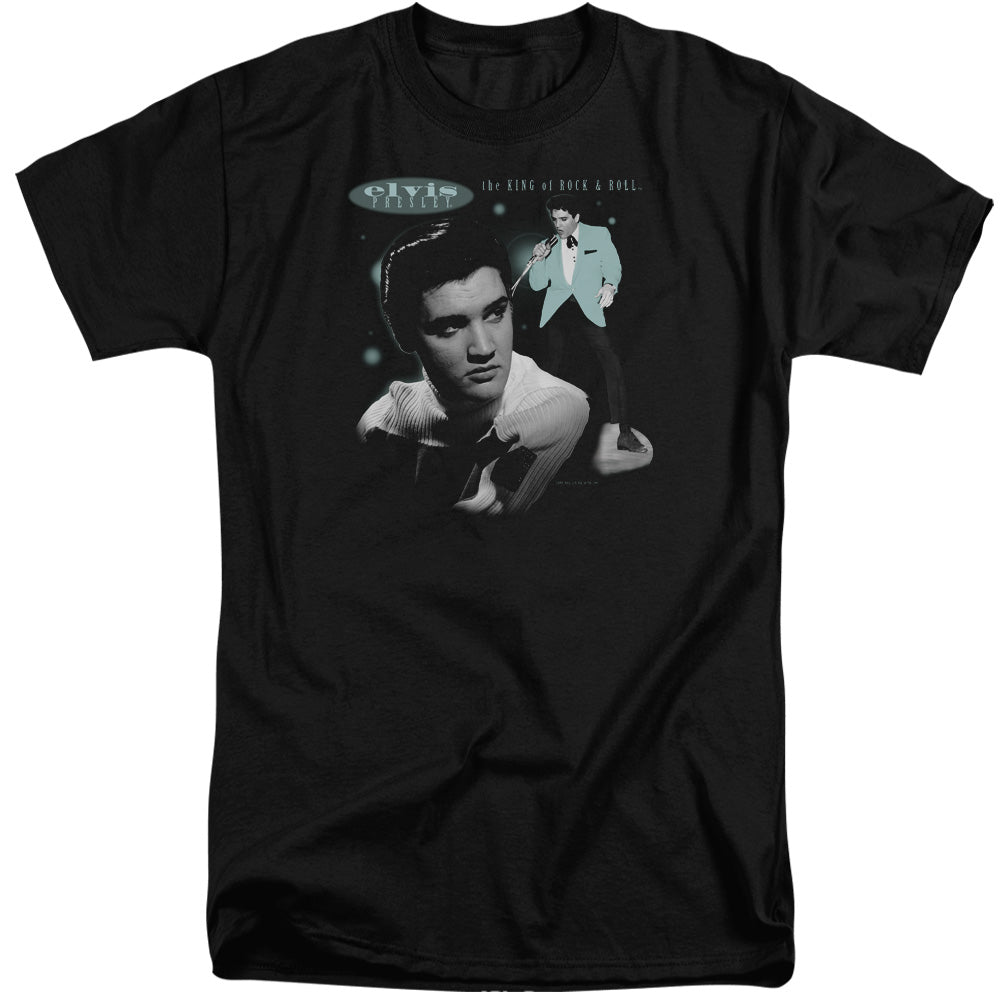 ELVIS PRESLEY/TEAL PORTRAIT - S/S ADULT TALL 18/1 - BLACK