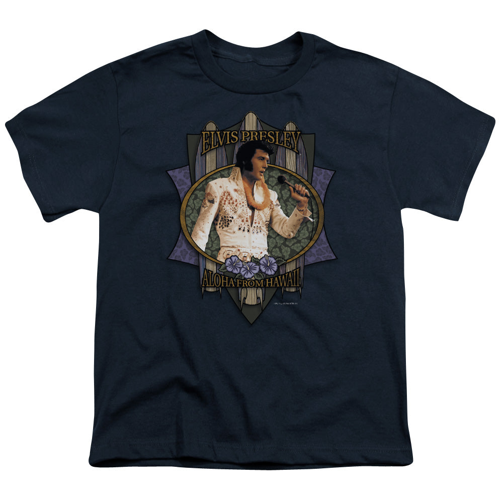 ELVIS PRESLEY/ALOHA FROM HAWAII - S/S YOUTH 18/1 - NAVY