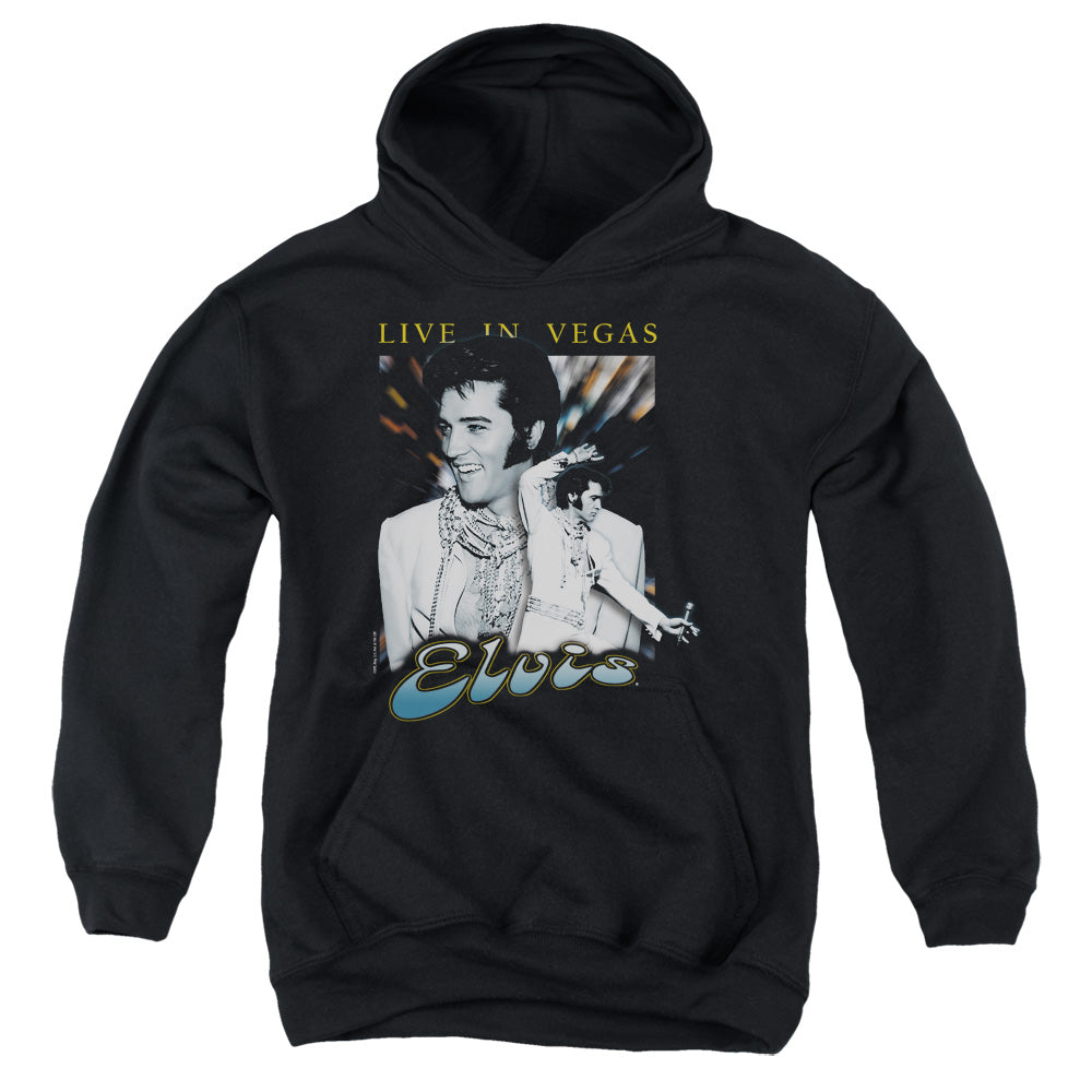 ELVIS PRESLEY/LIVE IN VEGAS - YOUTH PULLOVER HOODIE - BLACK