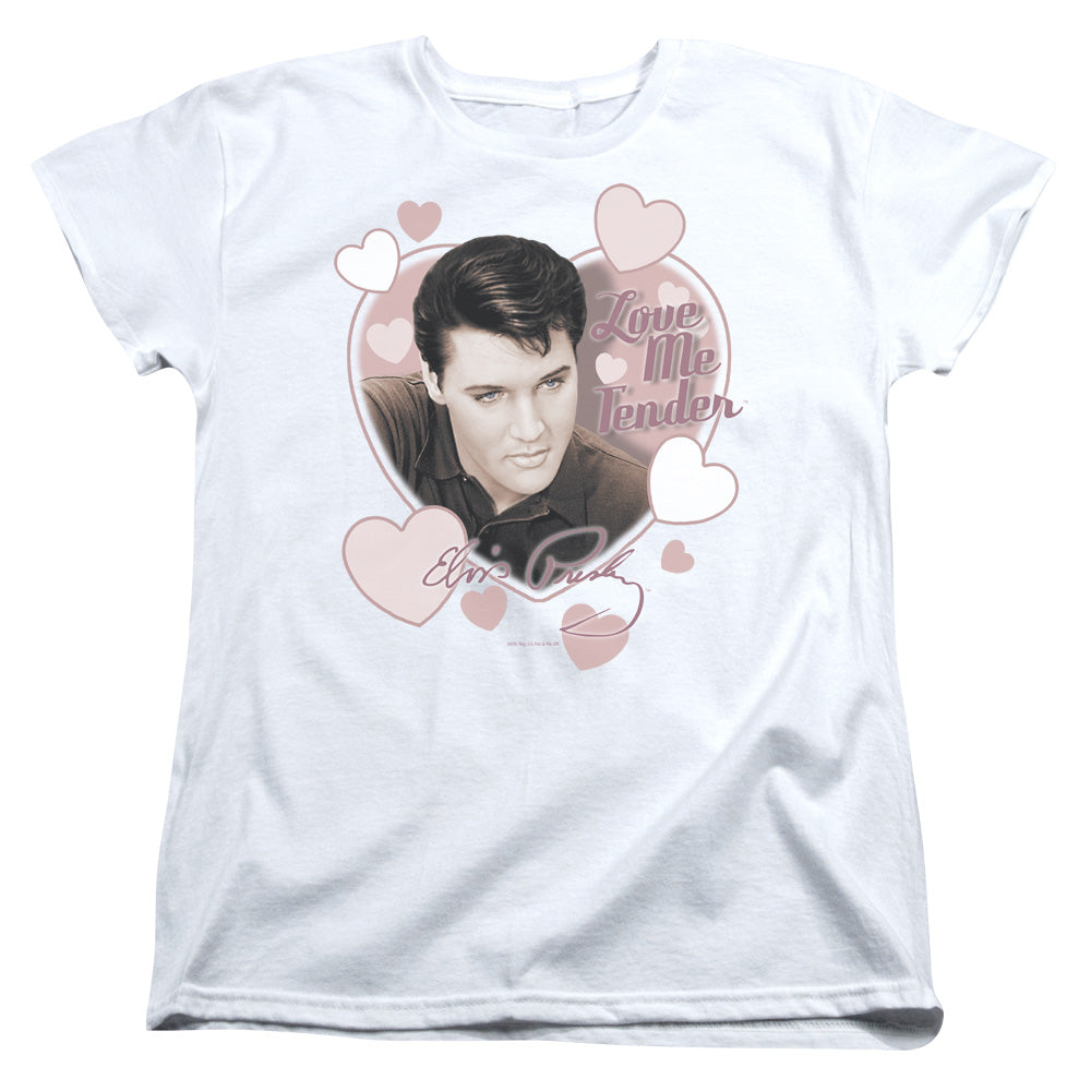 ELVIS PRESLEY/LOVE ME TENDER - S/S WOMENS TEE - WHITE