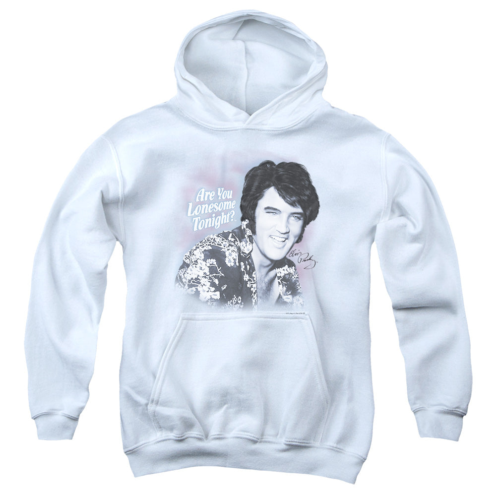 ELVIS PRESLEY/LONESOME TONIGHT - YOUTH PULLOVER HOODIE - WHITE