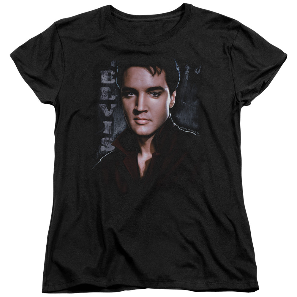 ELVIS PRESLEY/TOUGH - S/S WOMENS TEE - BLACK