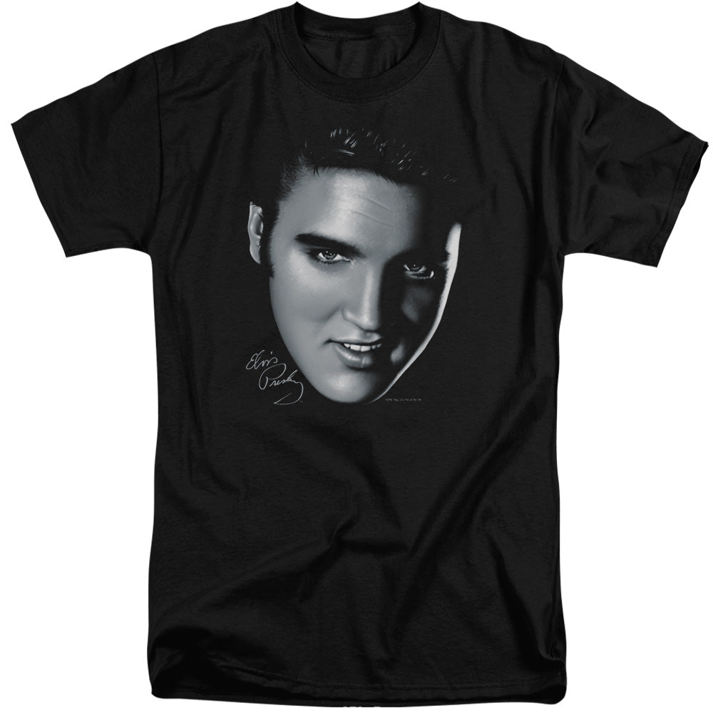 ELVIS PRESLEY/BIG FACE - S/S ADULT TALL 18/1 - BLACK