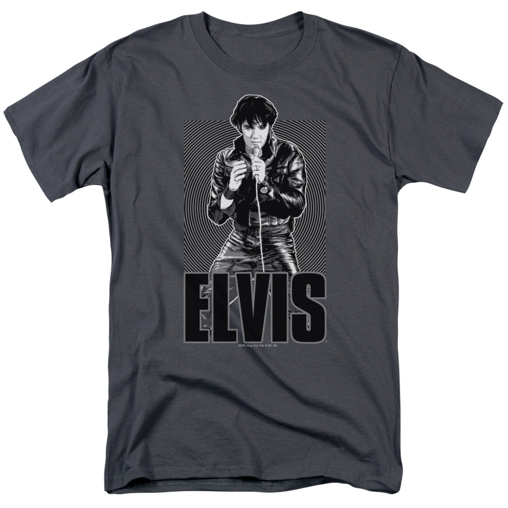 ELVIS PRESLEY/LEATHER - S/S ADULT 18/1 - CHARCOAL