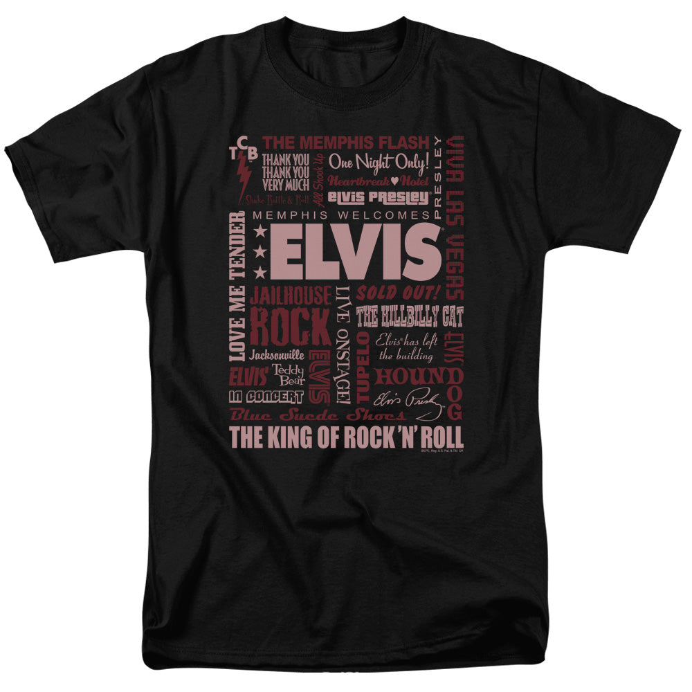 ELVIS PRESLEY/WHOLE LOTTA TYPE - S/S ADULT 18/1 - BLACK