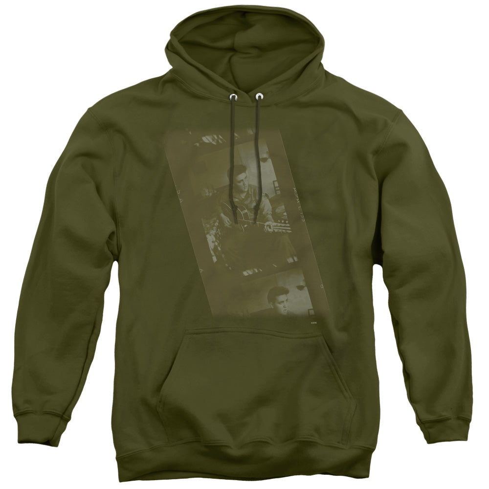 ELVIS PRESLEY/ARMY - ADULT PULLOVER HOODIE - MILITARY GREEN