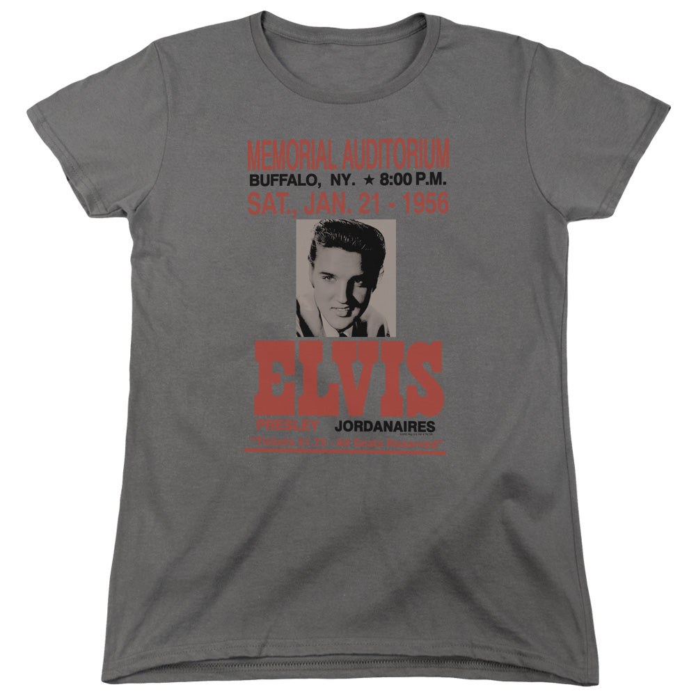 ELVIS PRESLEY/BUFFALO 1956 - S/S WOMENS TEE - CHARCOAL