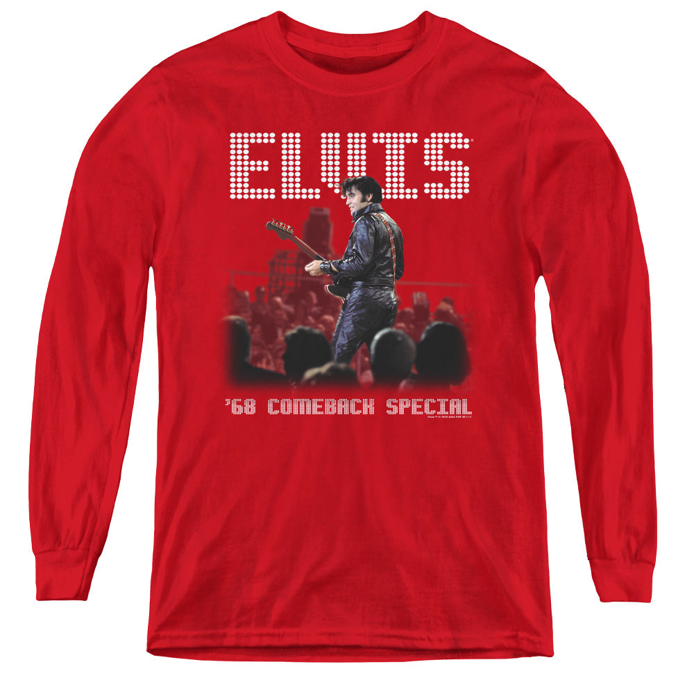 ELVIS PRESLEY/RETURN OF THE KING - YOUTH LONG SLEEVE TEE - RED