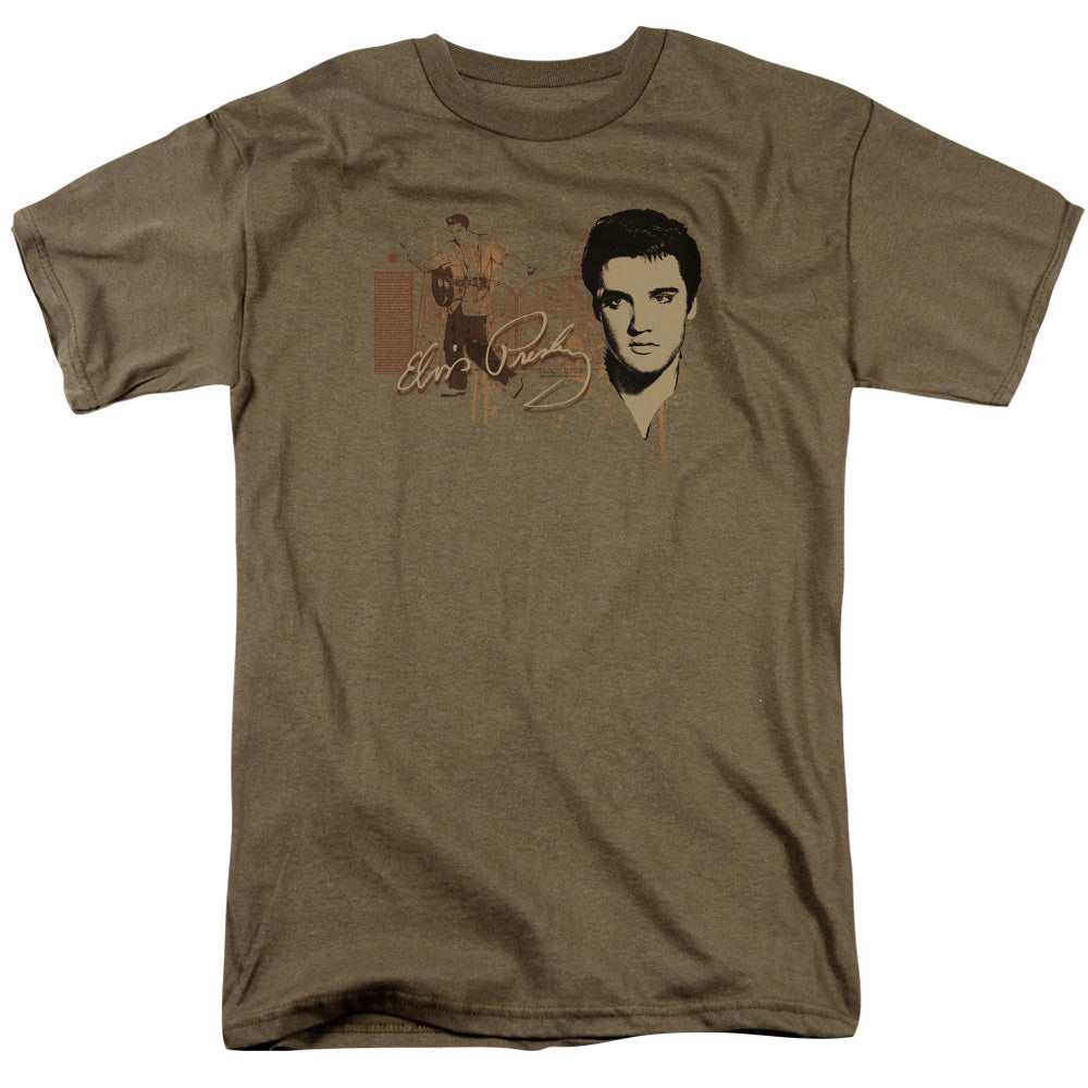 ELVIS PRESLEY/AT THE GATES - S/S ADULT 18/1 - SAFARI GREEN