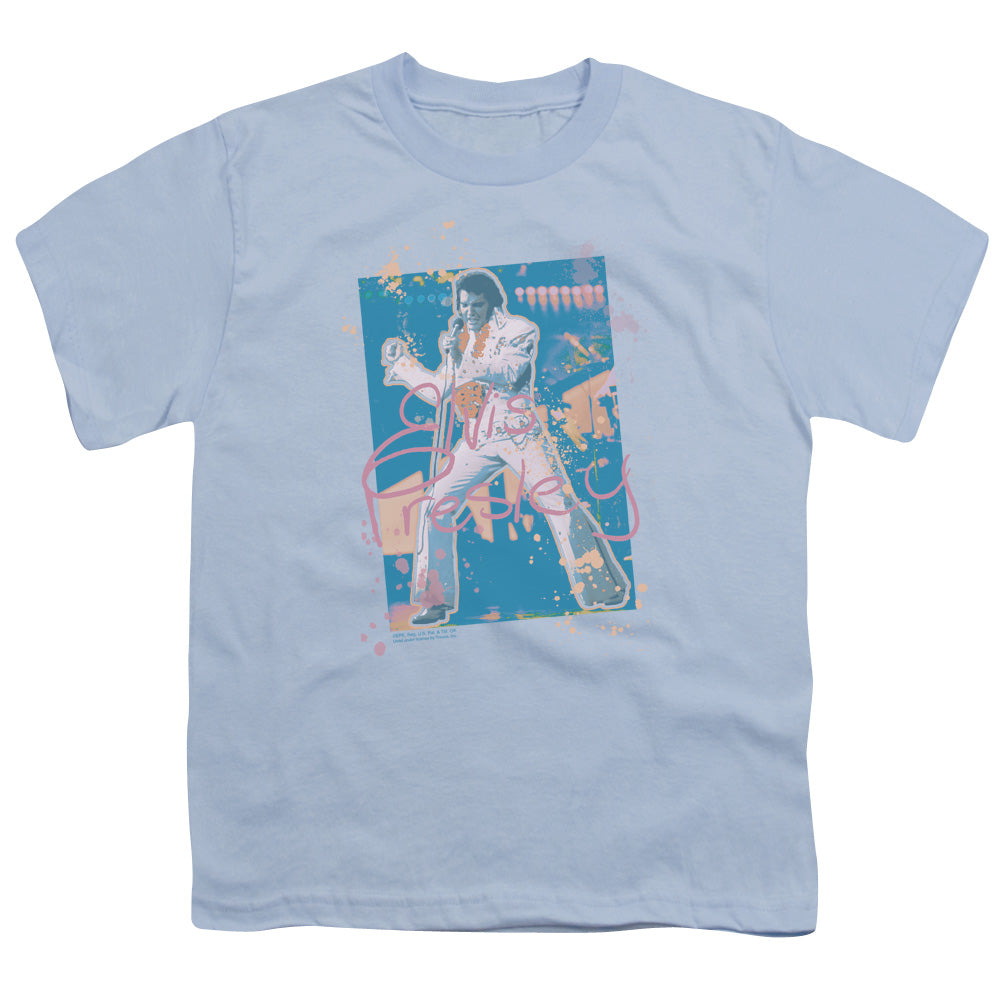ELVIS PRESLEY/SPLATTER HAWAII - S/S YOUTH 18/1 - CAROLINA BLUE