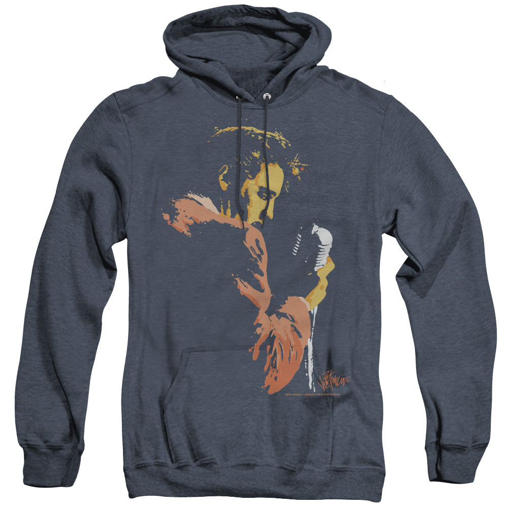 ELVIS PRESLEY/EARLY ELVIS - ADULT HEATHER HOODIE - NAVY