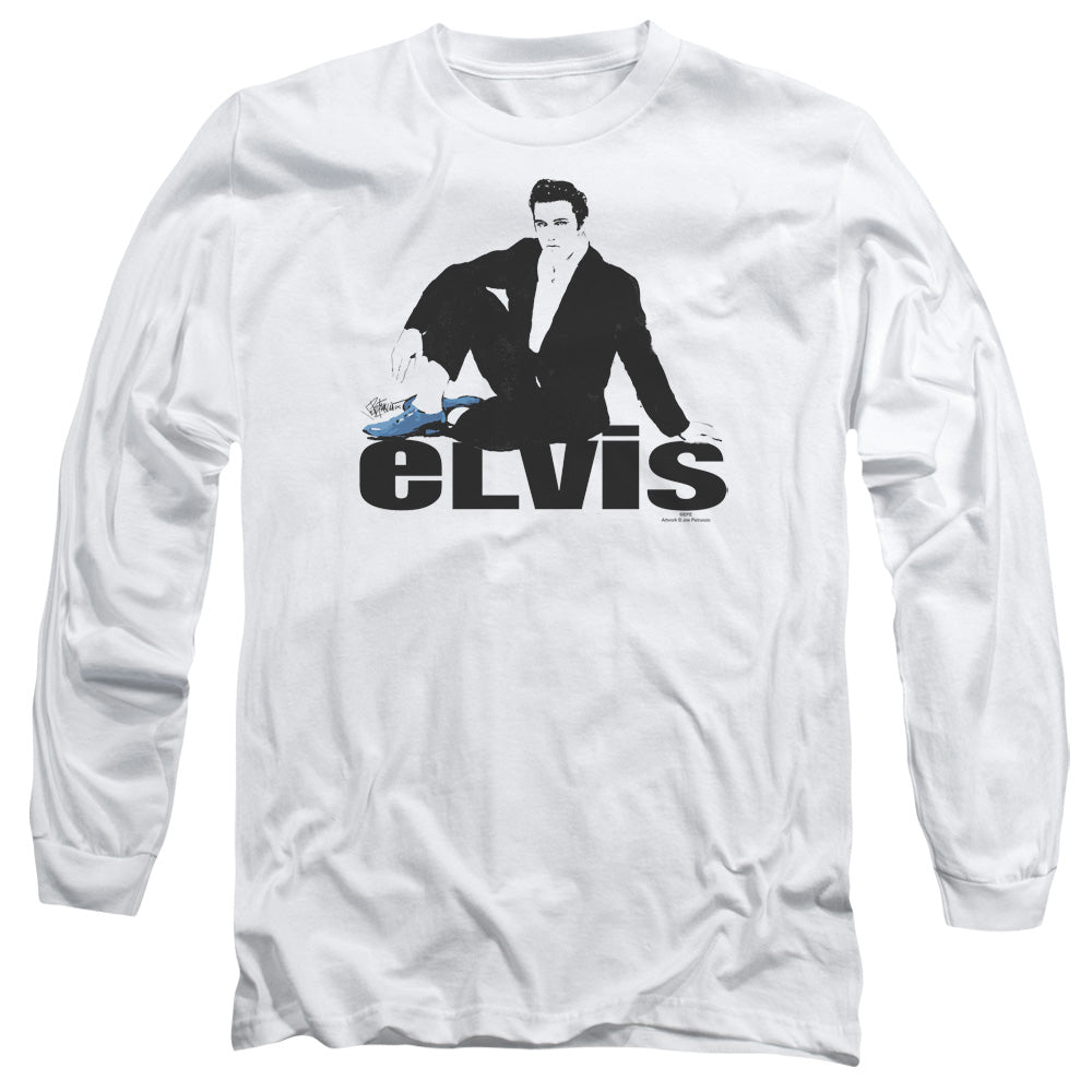 ELVIS PRESLEY/BLUE SUEDE -  L/S ADULT 18/1  - WHITE